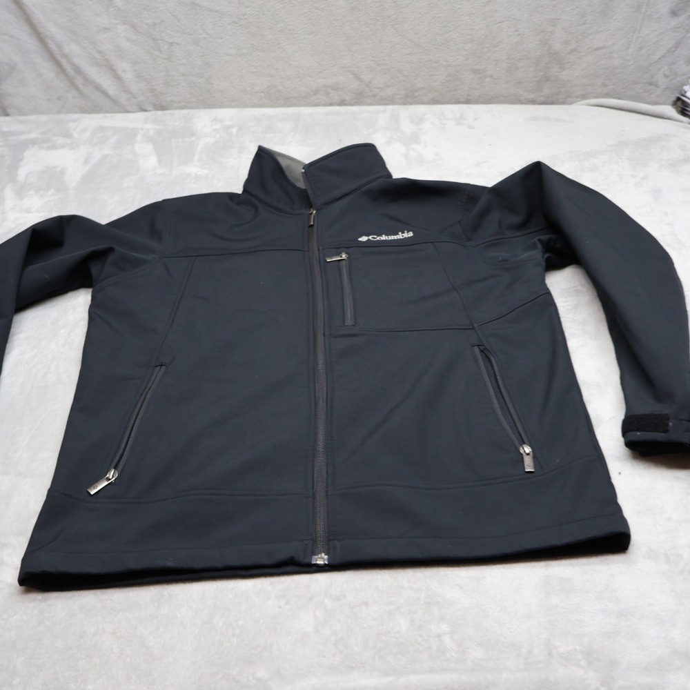 Columbia Jacket Men Medium Black Ascender Fleece Lined Full Zip Performance